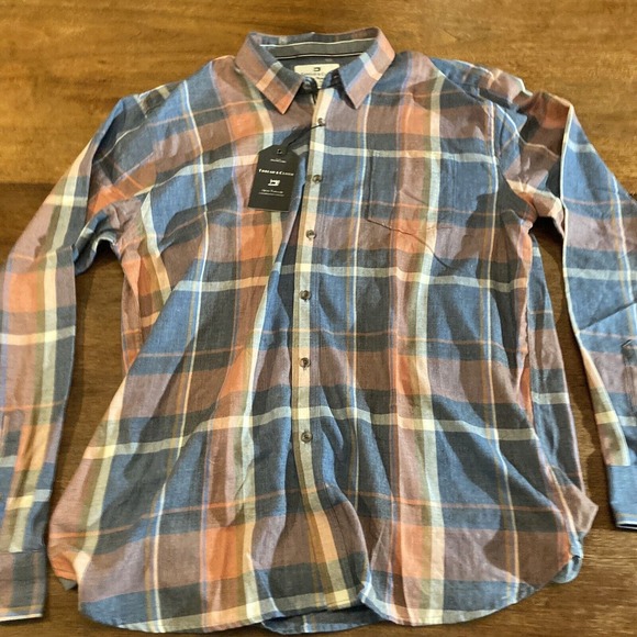 Thread & Cloth Men Long Sleeve Shirt Size XXL Blue/Red Plaid‎ Button Down - Picture 1 of 8